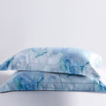 2 Pack 20"×26" Long-Staple Cotton Pillow Shams, Gradient Blue Leaf Envelope Pillowcases