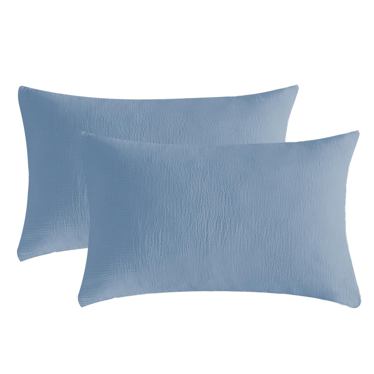 SE SOFTEXLY Muslin Pillowcases Standard Size 100% Cotton, 2 Pack Pillow Shams with Envelope Closure, Ultral Soft and Breathable Pillow Case Covers, Off-White, 20" X 26", No Filling