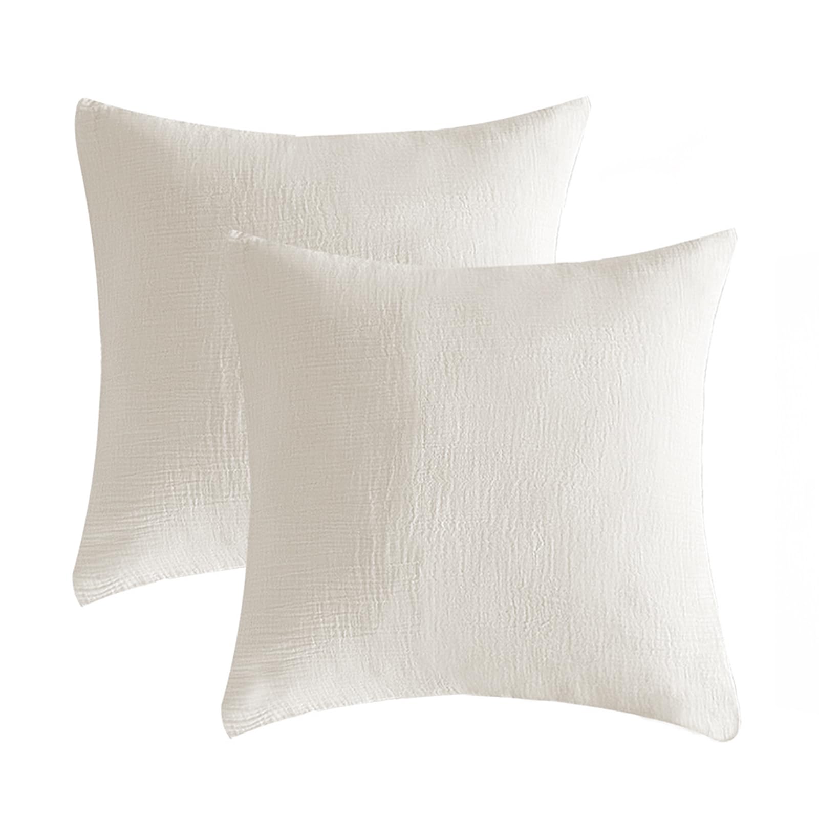 SE SOFTEXLY Muslin Pillowcases Standard Size 100% Cotton, 2 Pack Pillow Shams with Envelope Closure, Ultral Soft and Breathable Pillow Case Covers, Off-White, 20" X 26", No Filling