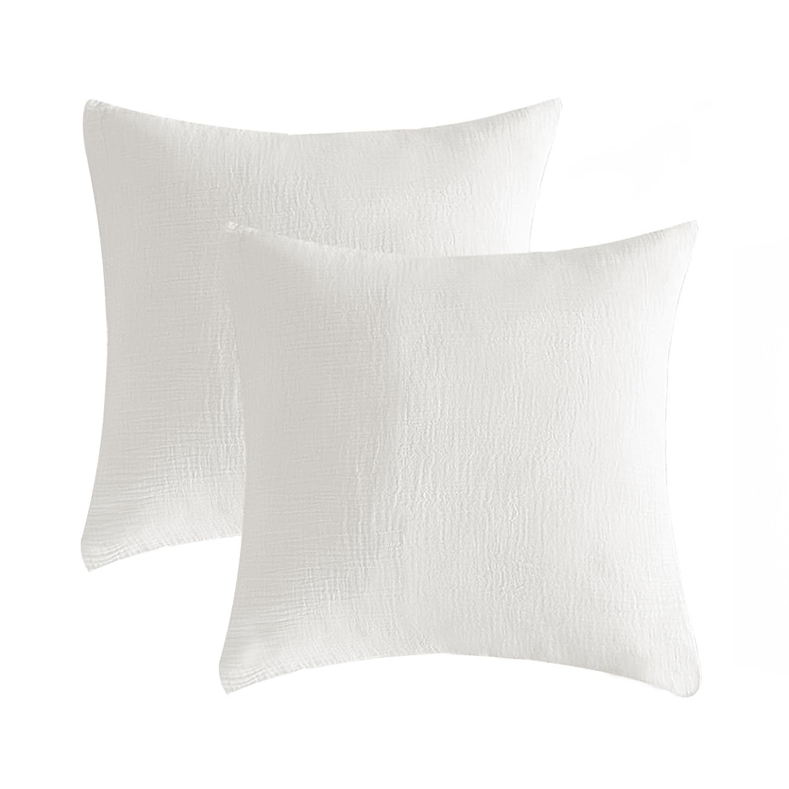 SE SOFTEXLY Muslin Pillowcases Standard Size 100% Cotton, 2 Pack Pillow Shams with Envelope Closure, Ultral Soft and Breathable Pillow Case Covers, Off-White, 20" X 26", No Filling