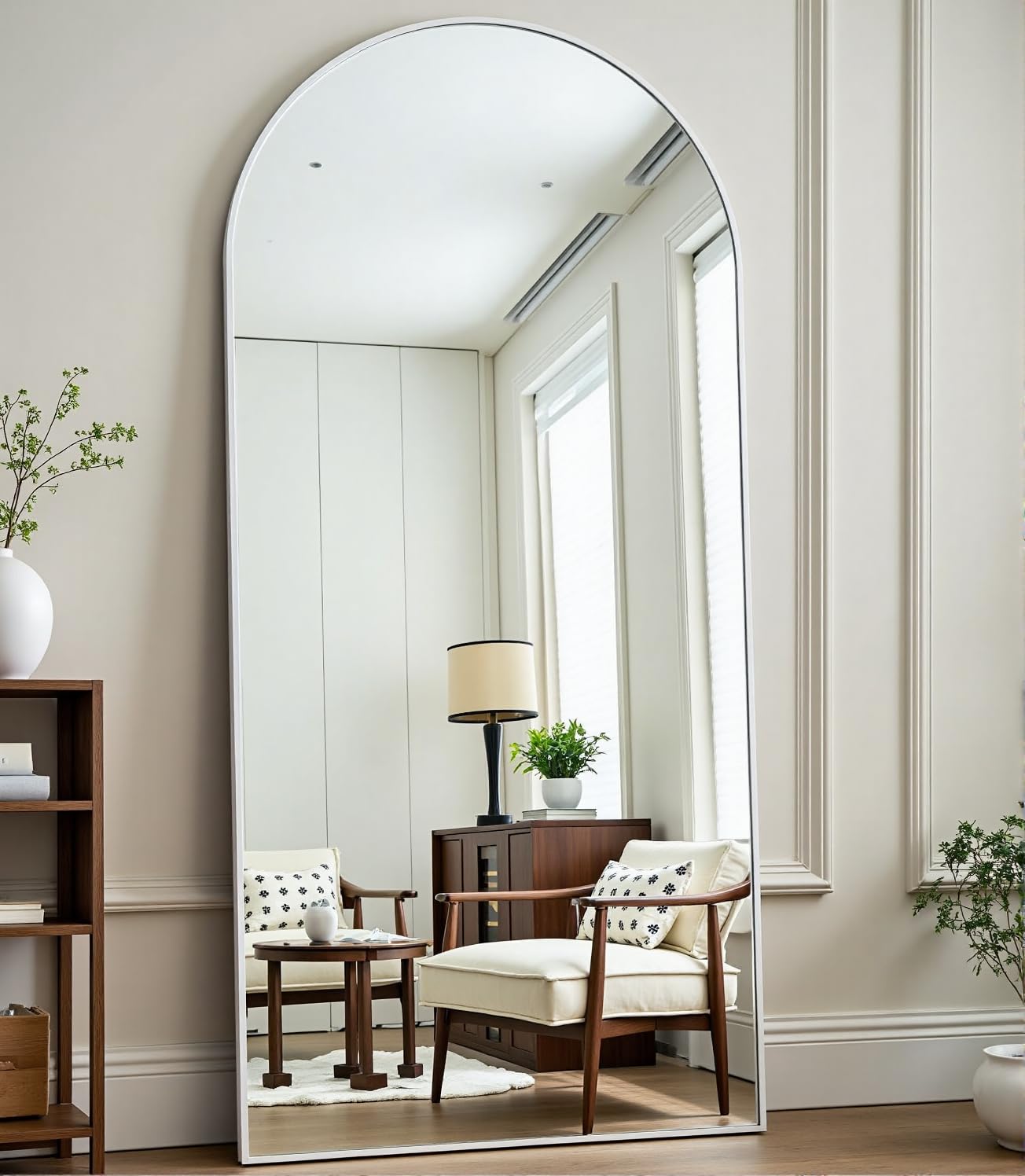 22"×30" Bronze Arched Wall Mirror, Vintage Baroque Metal Framed Mirror for Bathroom Entryway