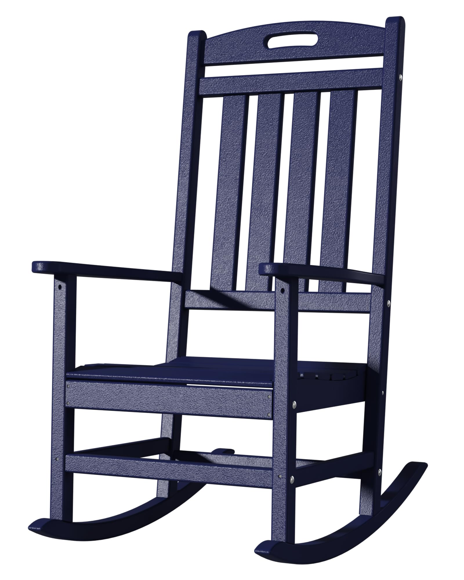 Slate Grey All-Weather Poly Lumber High Back Outdoor Rocking Chair for Porch Garden