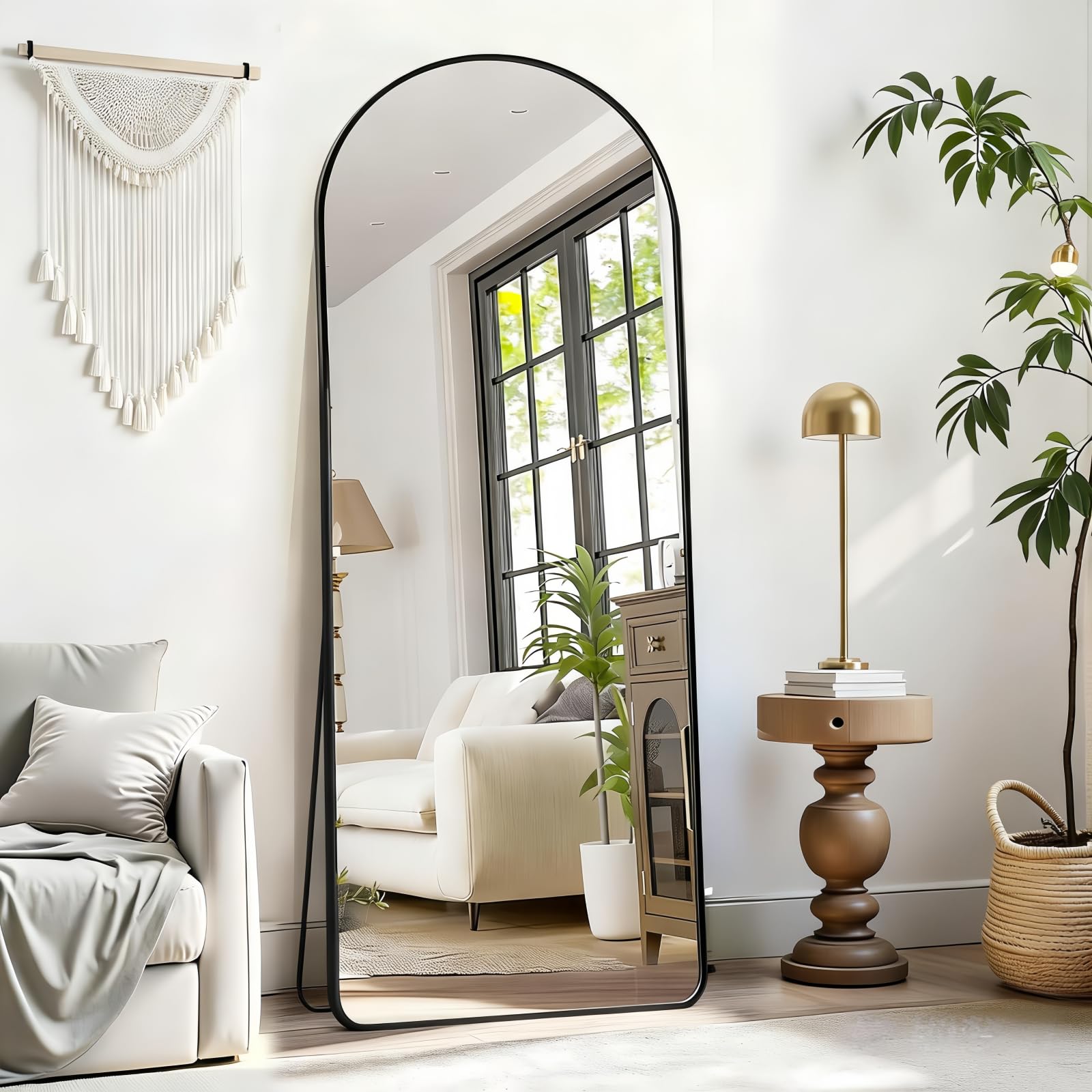 22"×30" Bronze Arched Wall Mirror, Vintage Baroque Metal Framed Mirror for Bathroom Entryway