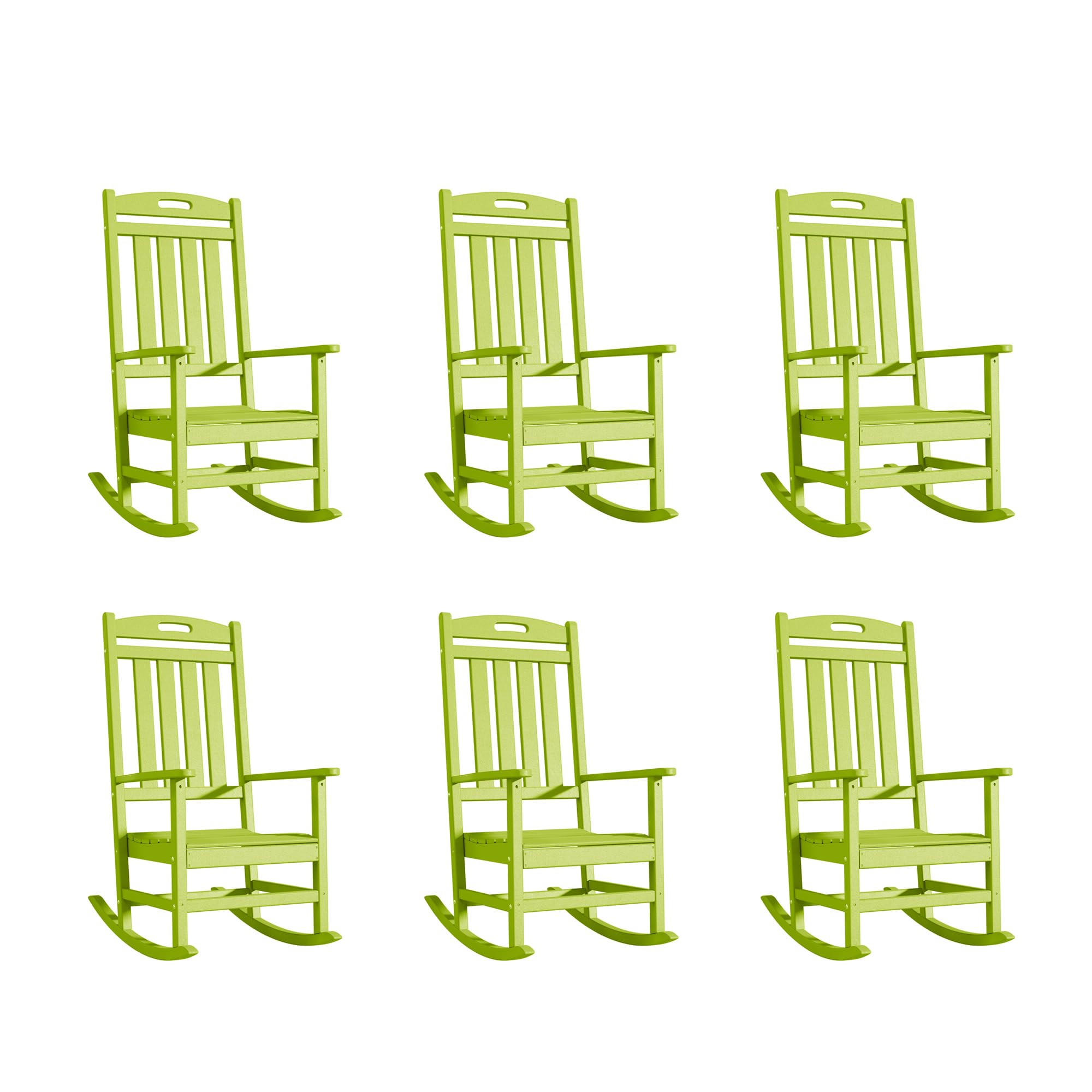 Slate Grey All-Weather Poly Lumber High Back Outdoor Rocking Chair for Porch Garden