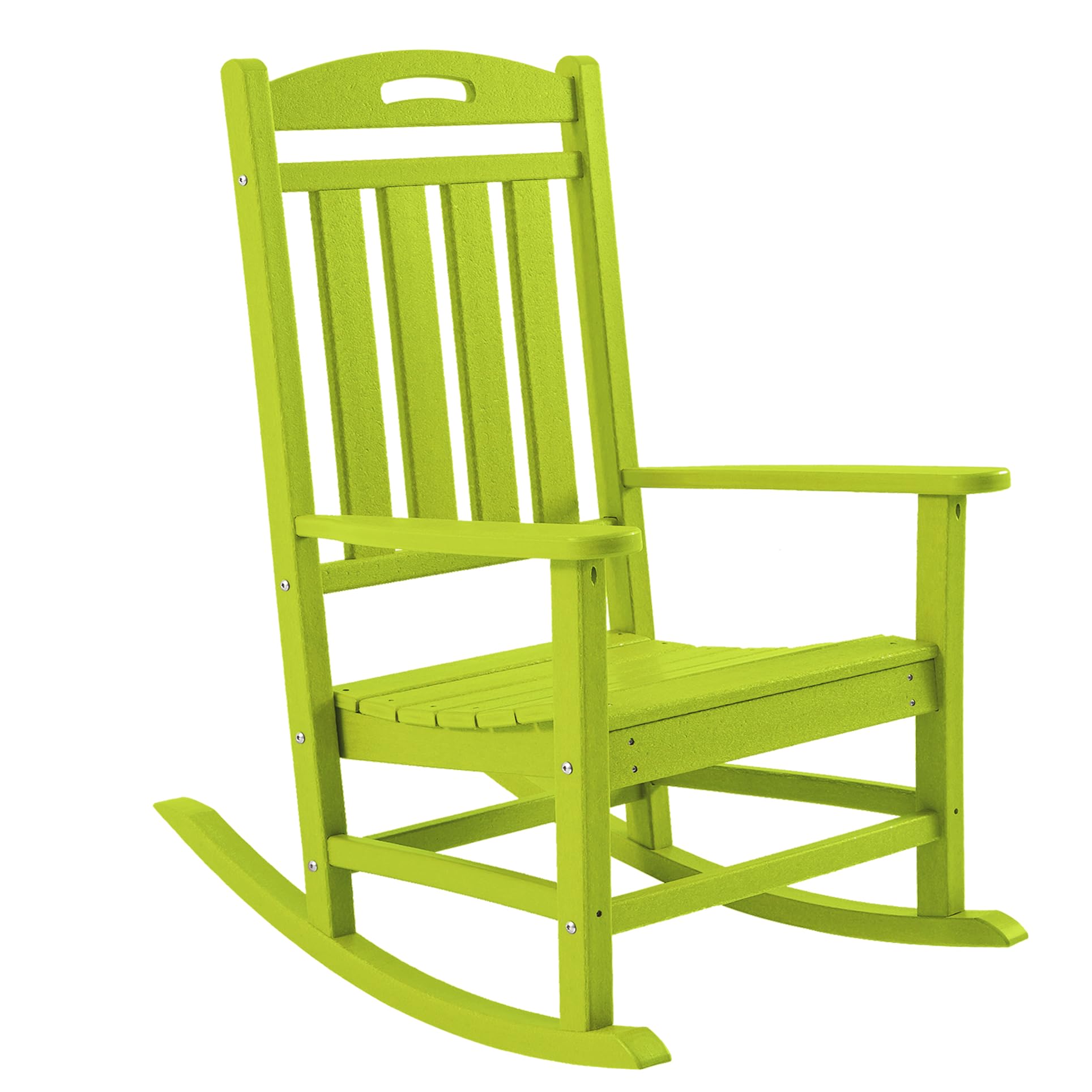 Outdoor Rocking Chair, High Back HDPE Patio Chair, All Weather Rocker Porch Chair, Lawn Chair for Deck, Porch, Backyard, Garden and Indoor, Black
