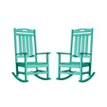 Slate Grey All-Weather Poly Lumber High Back Outdoor Rocking Chair for Porch Garden