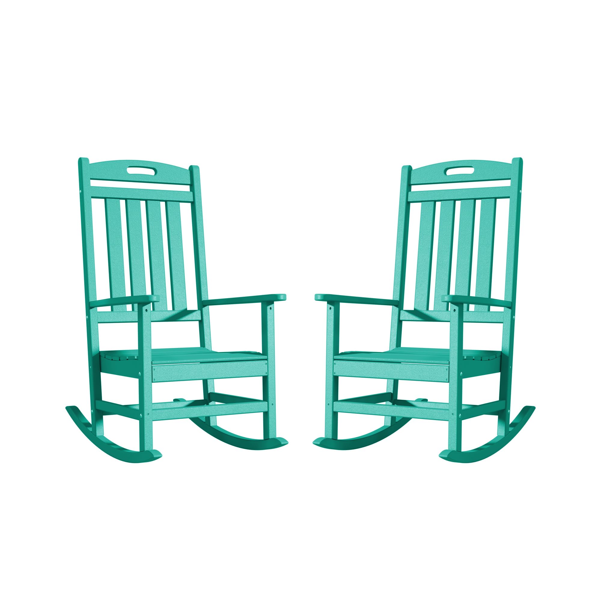 Slate Grey All-Weather Poly Lumber High Back Outdoor Rocking Chair for Porch Garden