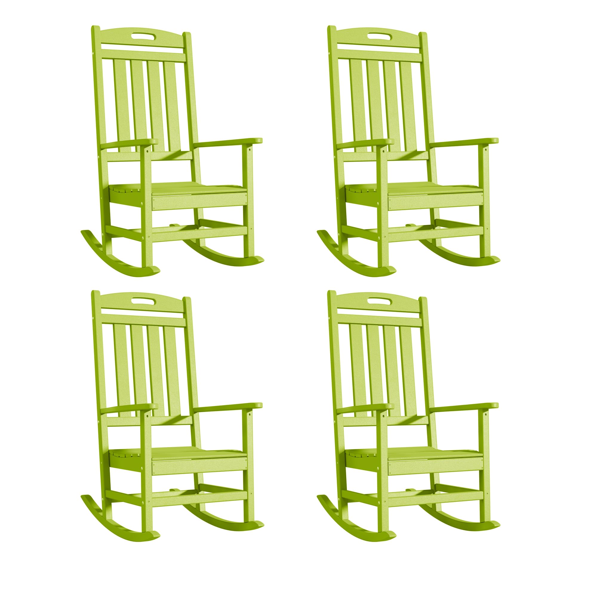 Slate Grey All-Weather Poly Lumber High Back Outdoor Rocking Chair for Porch Garden