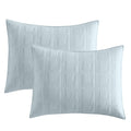 HORIMOTE HOME 100% Cotton Quilted Pillow Shams King Size, Steel Blue Pre-Washed 2 Pack 20" x 36" Cozy Pillowcases, Breathable Stitching Pillow Cases Cover Decorative for Bed in Geometric Pattern