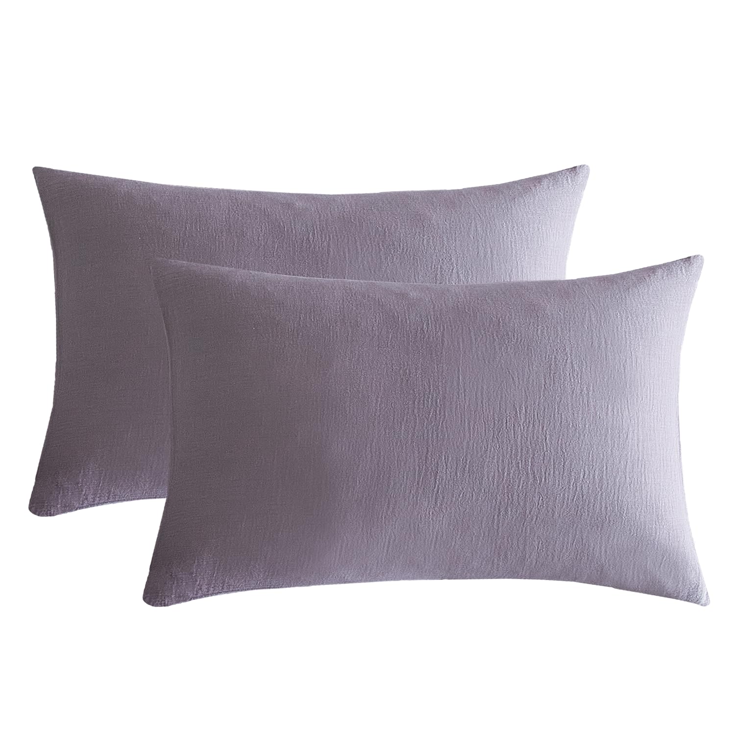 SE SOFTEXLY Muslin Pillowcases Standard Size 100% Cotton, 2 Pack Pillow Shams with Envelope Closure, Ultral Soft and Breathable Pillow Case Covers, Off-White, 20" X 26", No Filling
