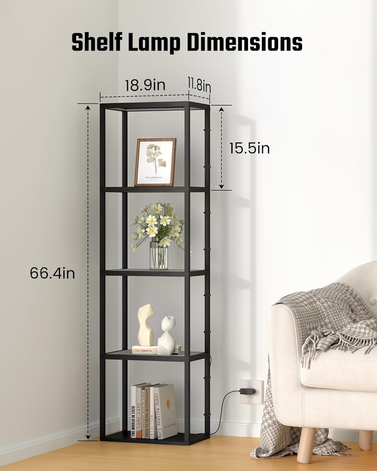 SUPERDANNY Display Cabinet with RGB Light,Curio Cabinet with Remote/App Control,Dimmable LED Floor Lamp with Shelves,Glass Display Case with Music Pick-up DIY Light Colors for Gamingroom Decor