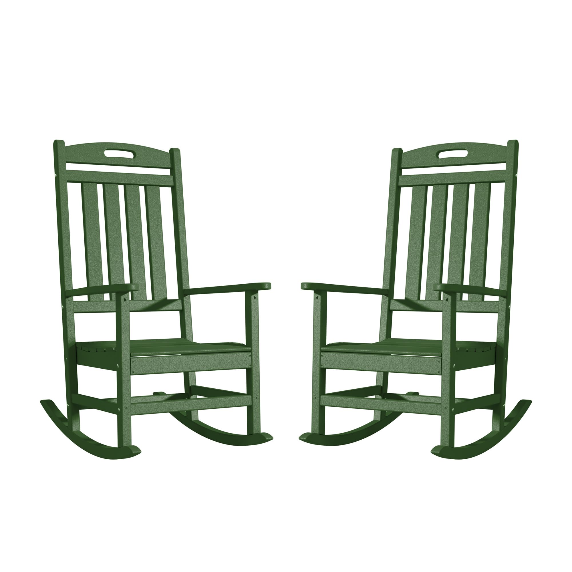 Slate Grey All-Weather Poly Lumber High Back Outdoor Rocking Chair for Porch Garden