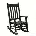 Oversized Outdoor Wooden Rocking Chair for Adults, High Back Porch Rocker with Armrest, 540 lbs Weight Capacity, All Weather Waterproof Rocking Chair for Patio Lawn Garden Living Room (Brown)