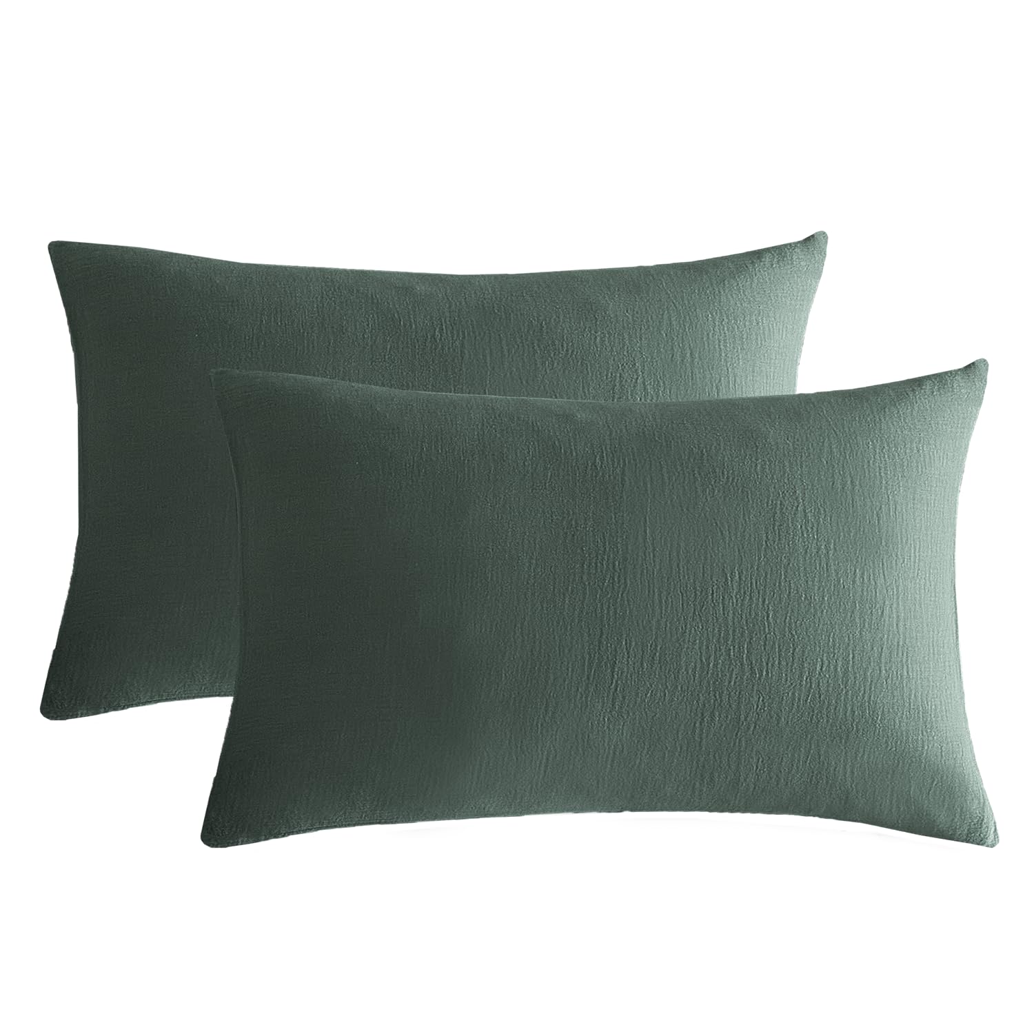 SE SOFTEXLY Muslin Pillowcases Standard Size 100% Cotton, 2 Pack Pillow Shams with Envelope Closure, Ultral Soft and Breathable Pillow Case Covers, Off-White, 20" X 26", No Filling