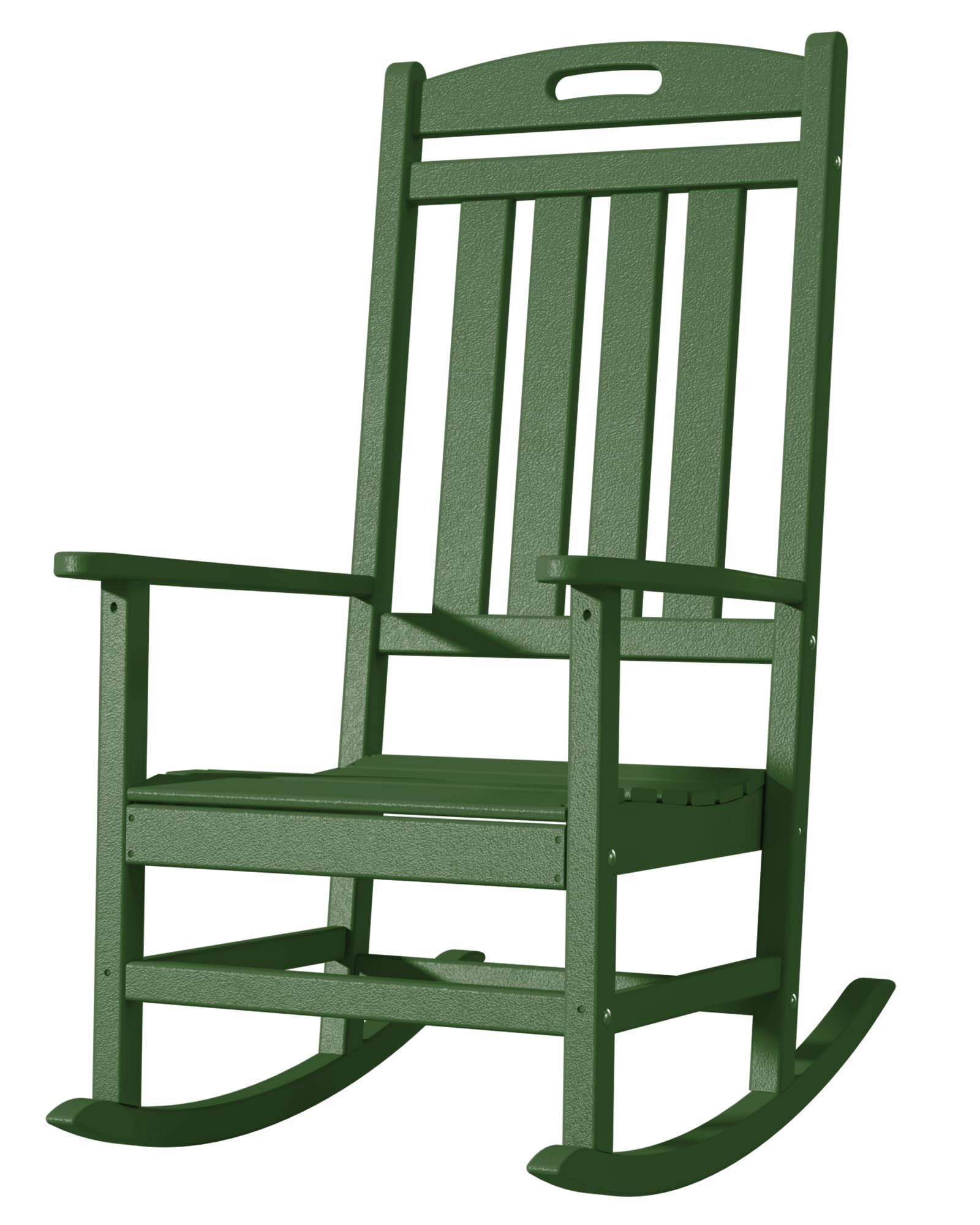 Slate Grey All-Weather Poly Lumber High Back Outdoor Rocking Chair for Porch Garden
