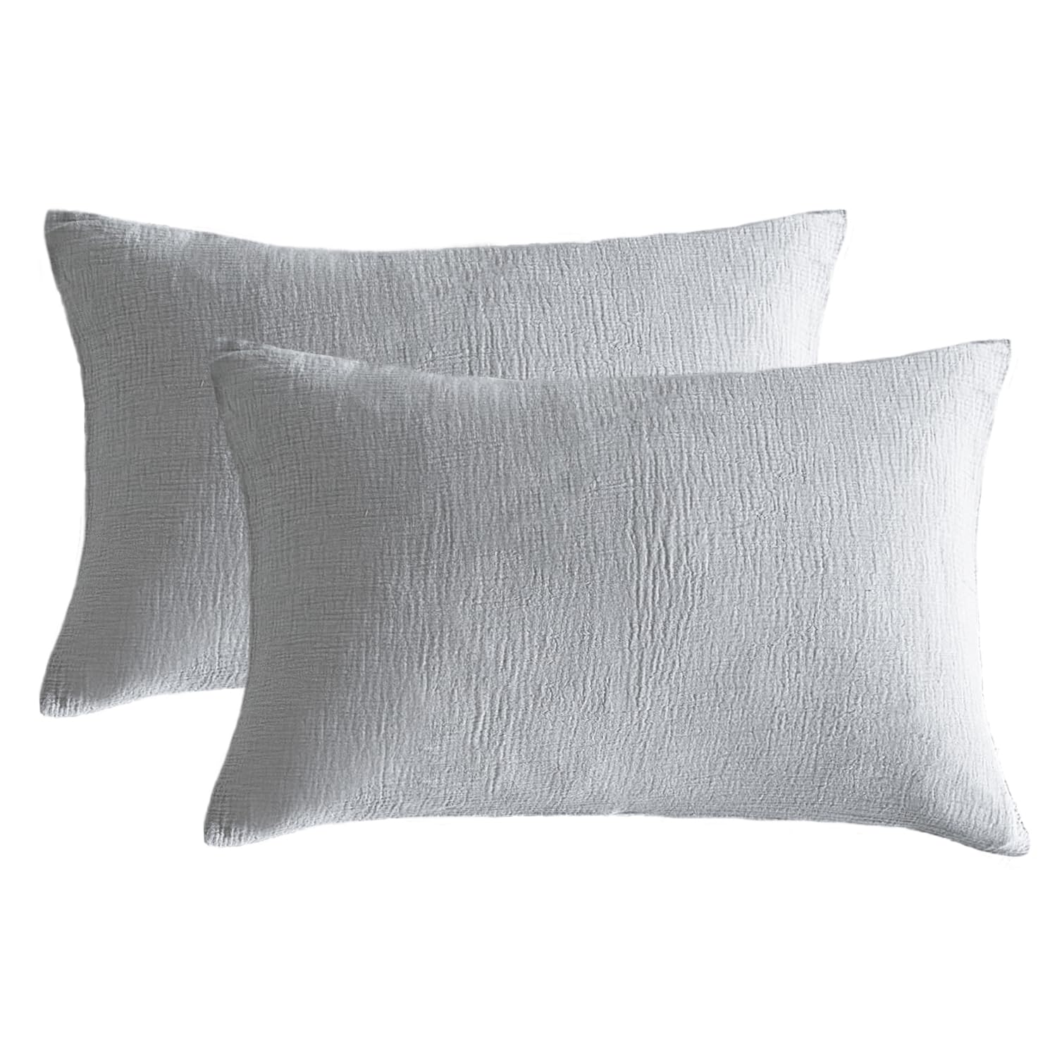 SE SOFTEXLY Muslin Pillowcases Standard Size 100% Cotton, 2 Pack Pillow Shams with Envelope Closure, Ultral Soft and Breathable Pillow Case Covers, Off-White, 20" X 26", No Filling