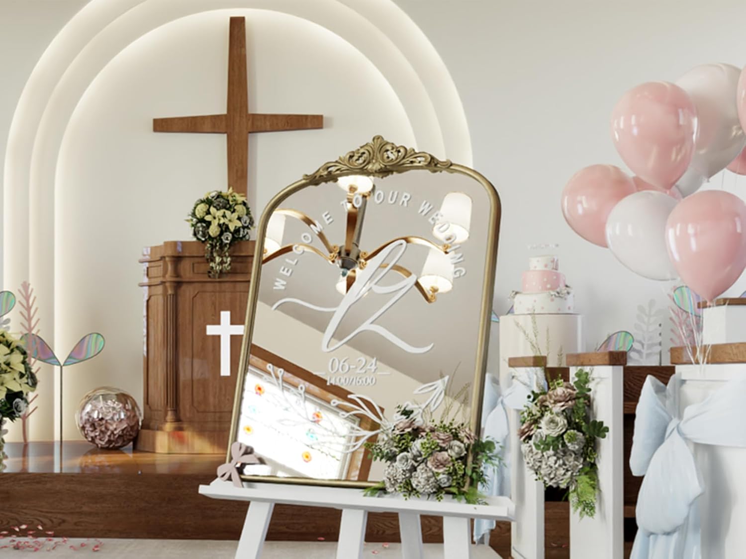 Vintage Arched Gold Wall Mirror, 24"x36" Antique Baroque Wall Mirrors, Ornate Arch Brass Mirror for Bathroom Over Sink, Bedroom, Fireplace, Entryway, Living Room, Hanging or Leaning