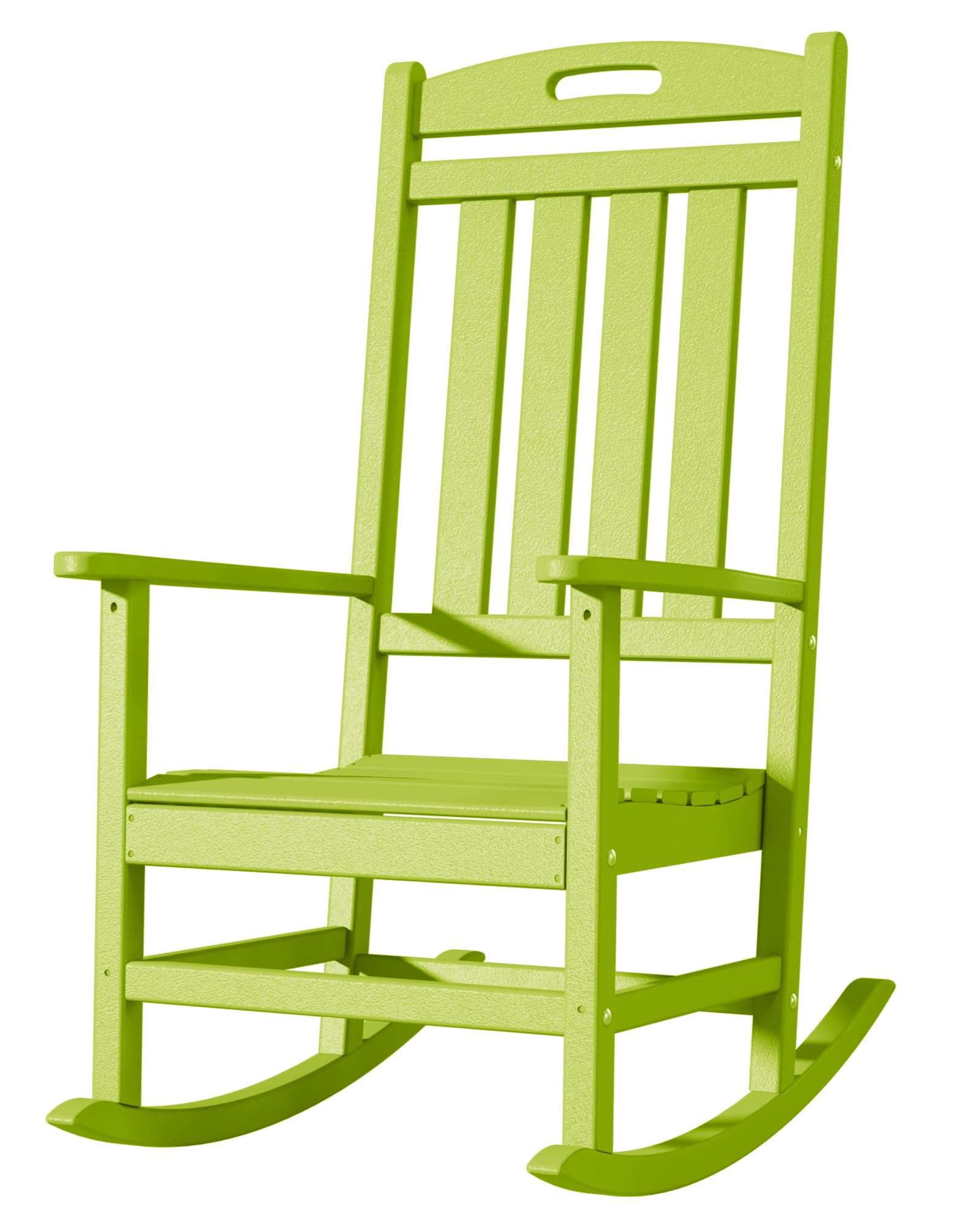 Slate Grey All-Weather Poly Lumber High Back Outdoor Rocking Chair for Porch Garden