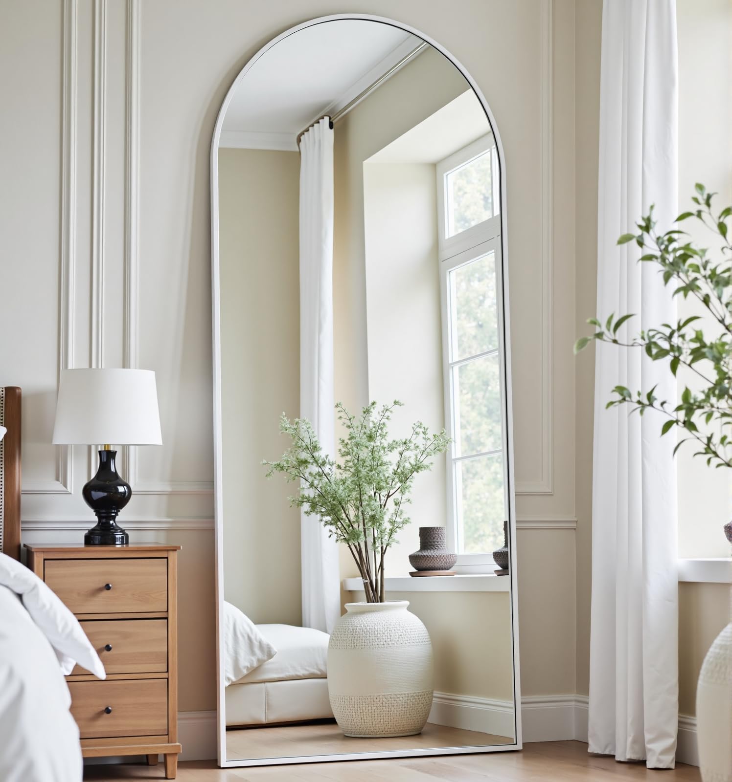 22"×30" Bronze Arched Wall Mirror, Vintage Baroque Metal Framed Mirror for Bathroom Entryway