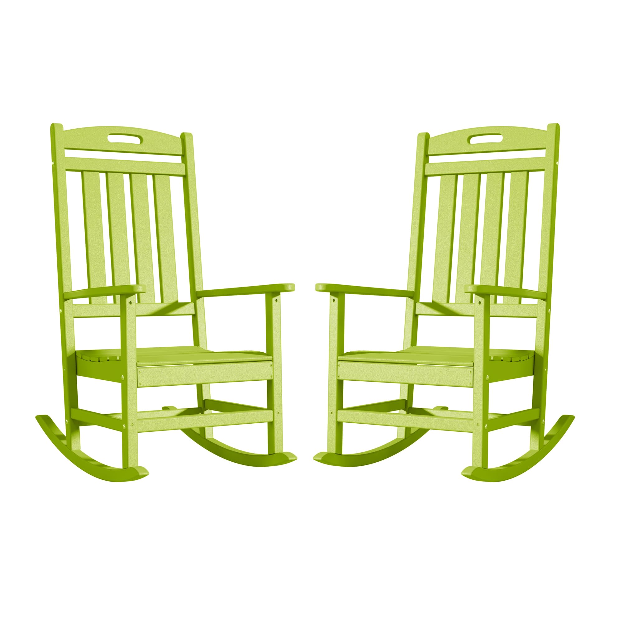 Slate Grey All-Weather Poly Lumber High Back Outdoor Rocking Chair for Porch Garden