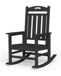 Oversized Outdoor Rocking Chair, High Back Porch Rocker Chair, HDPE All Weather Resistant Rocking Chairs for Patio, 380lbs Weight Capacity, Black