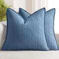 100% Cotton Waffle Pillow Shams Standard Size, 2 Pack 20x26 Decorative Pillow Covers for Bed Couch Sofa, Neutral Weave Cushion Cases Modern Farmhouse Home Decor, Brown