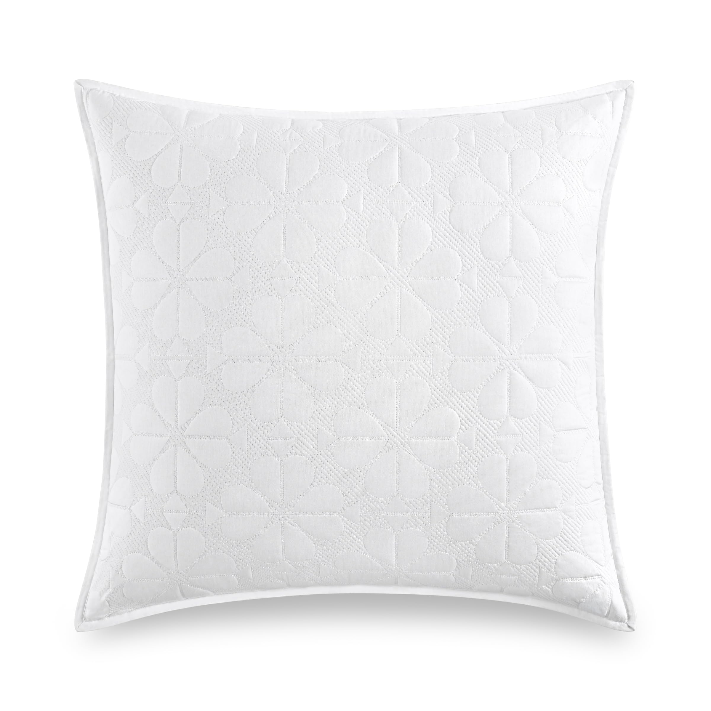 kate spade new york Scalloped Edge Euro Sham, 26" x 26" Decorative Pillow Cover, Single 100% Cotton Cover, Machine Washable, Navy