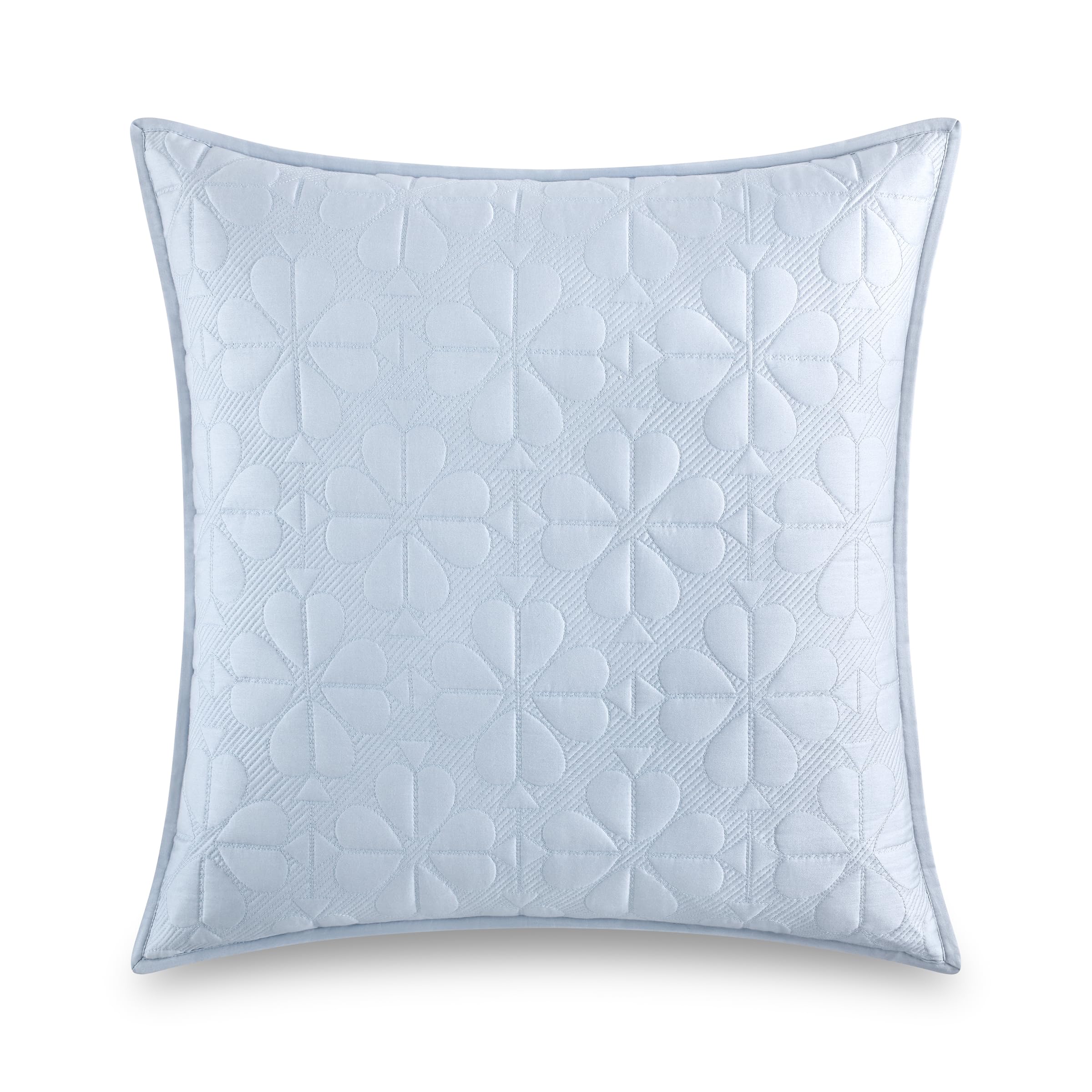 kate spade new york Scalloped Edge Euro Sham, 26" x 26" Decorative Pillow Cover, Single 100% Cotton Cover, Machine Washable, Navy